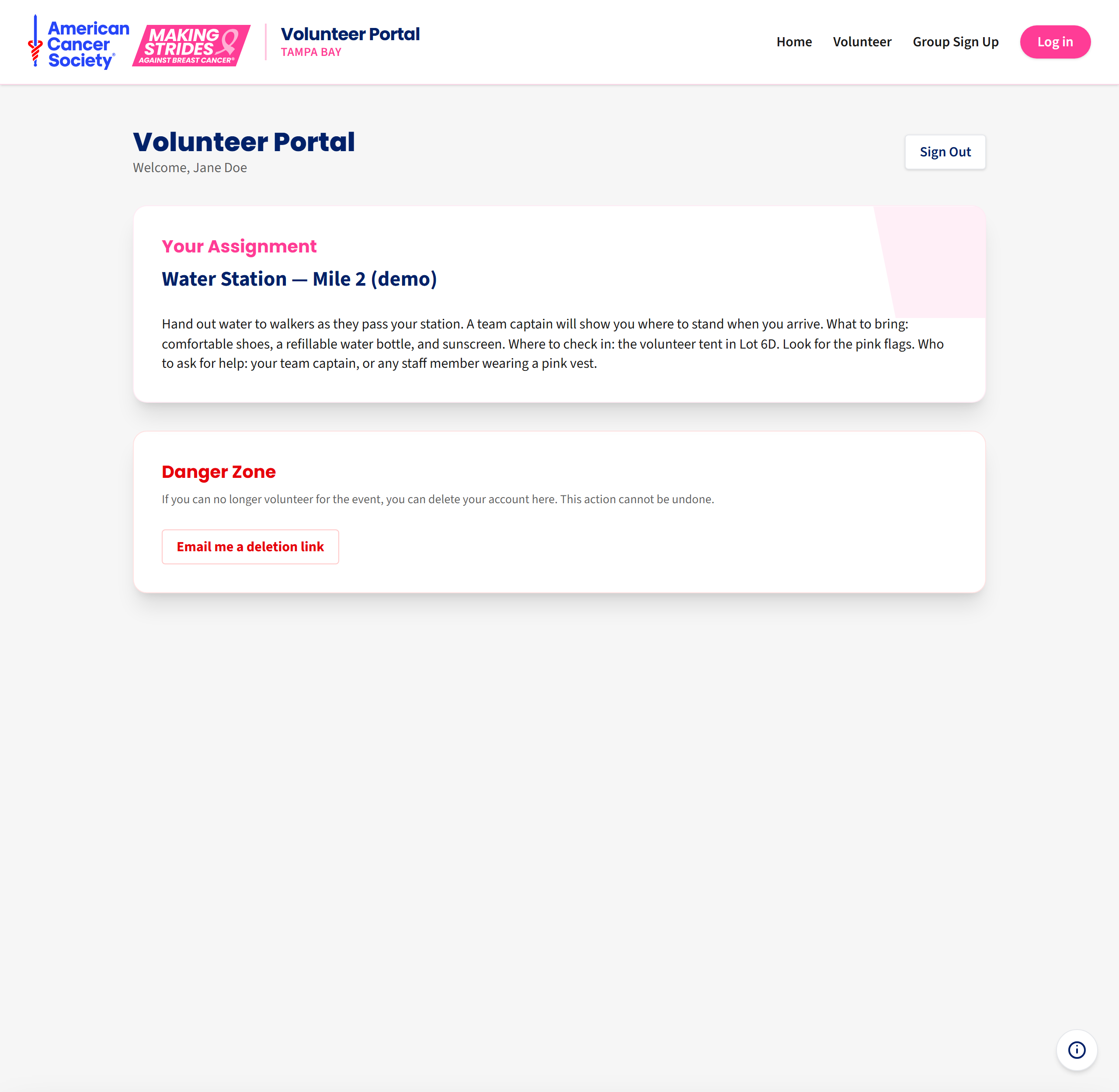 The volunteer portal